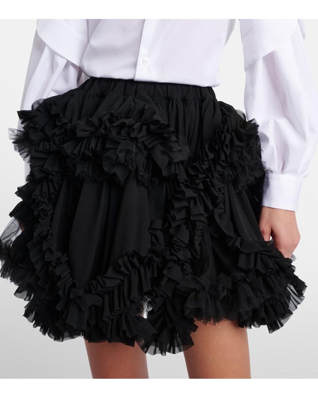 Noir Kei Ninomiya Black Tulle Miniskirt