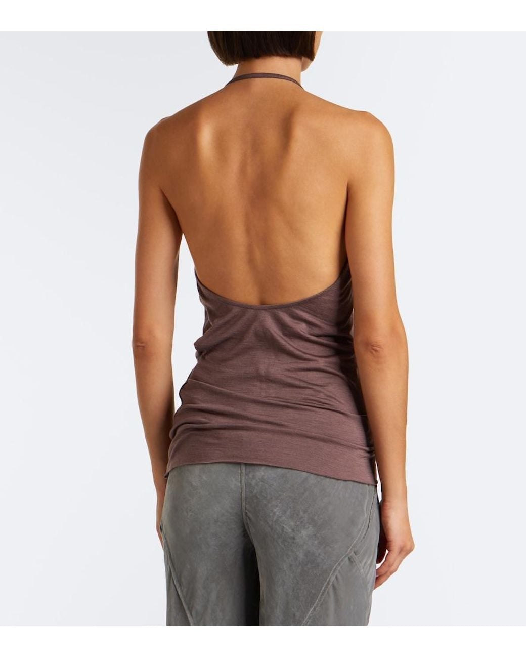 Rick Owens Purple Draped Wool And Silk Top