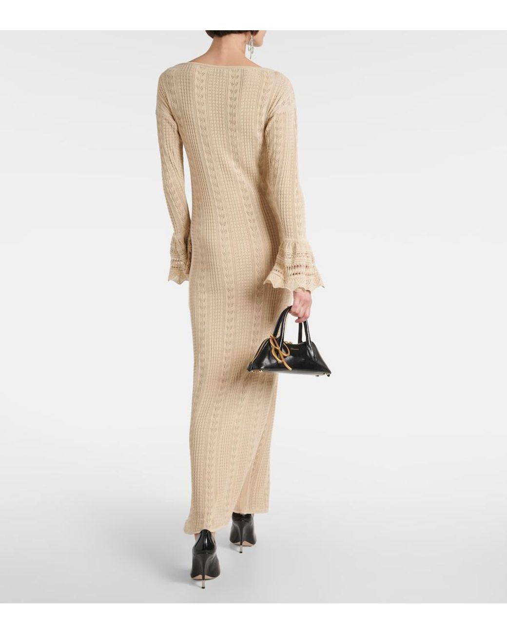 Blumarine Natural Crochet Maxi Dress