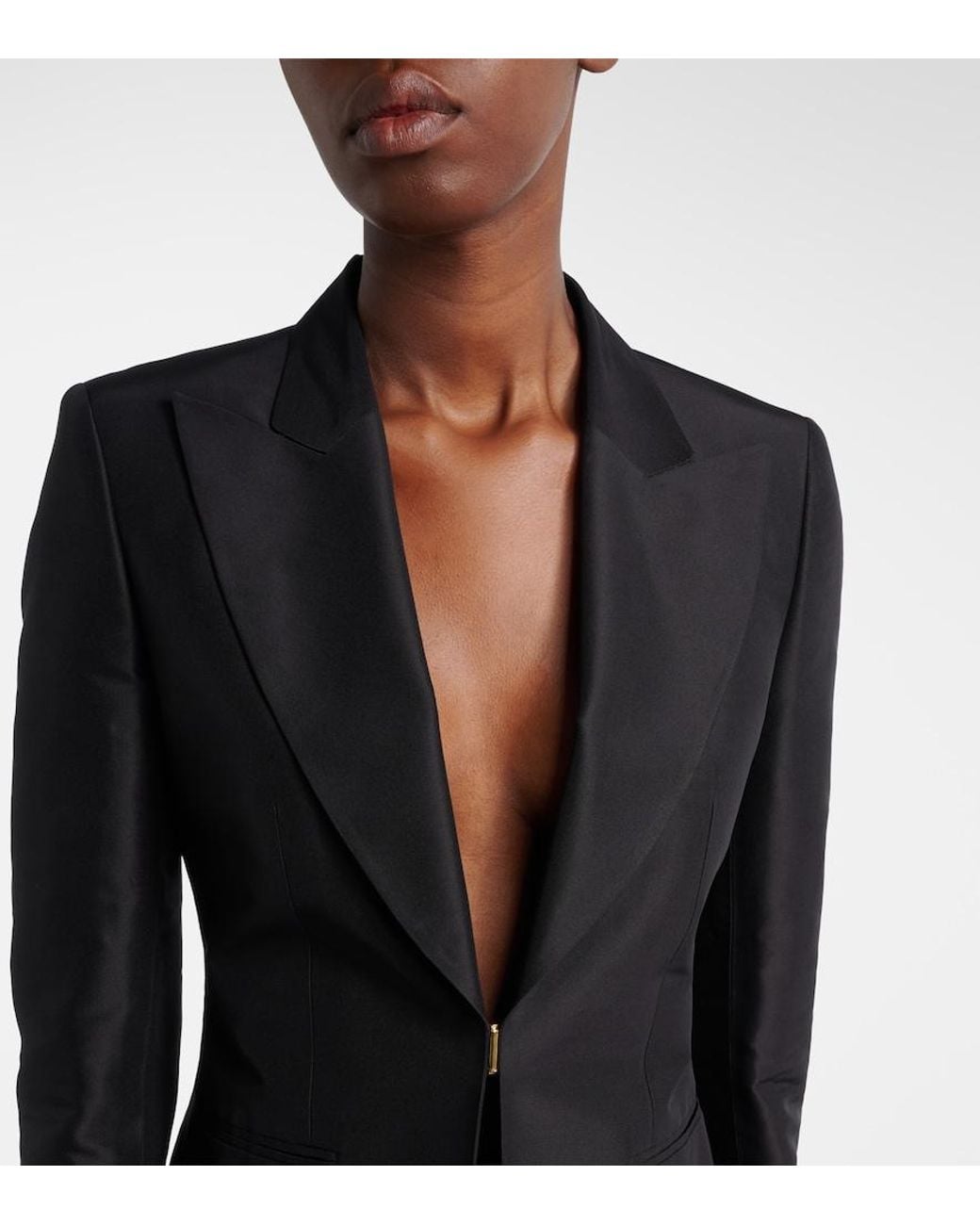 Gucci Black Silk Faille Blazer