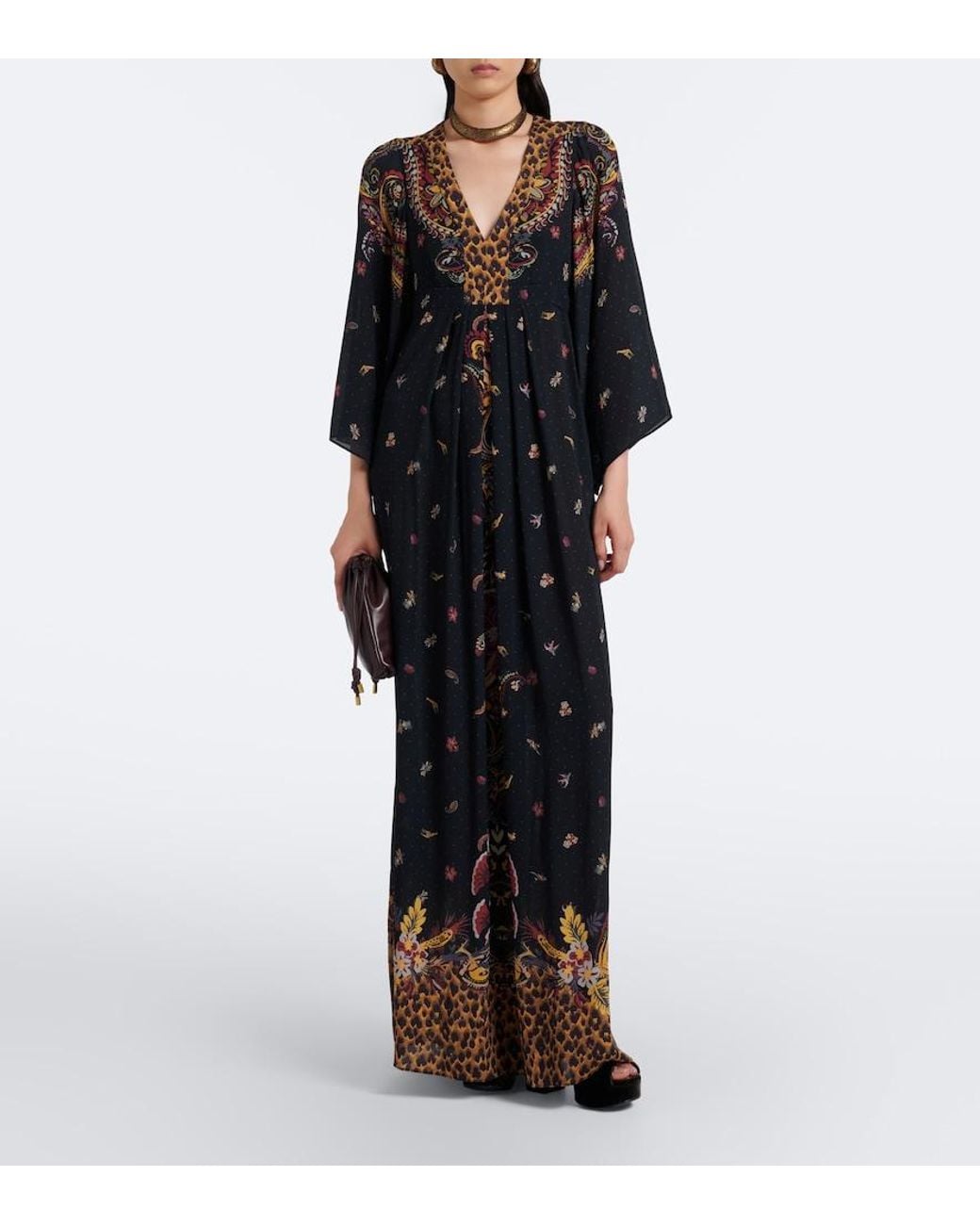 Etro Black Printed Maxi Dress