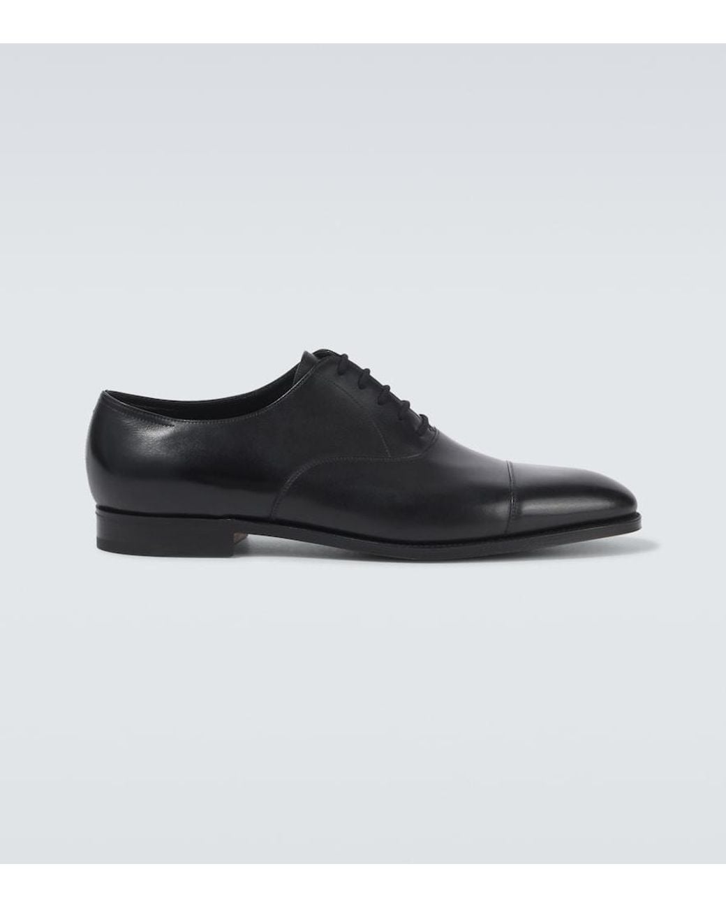 John Lobb Black City Leather Derby Shoes for men