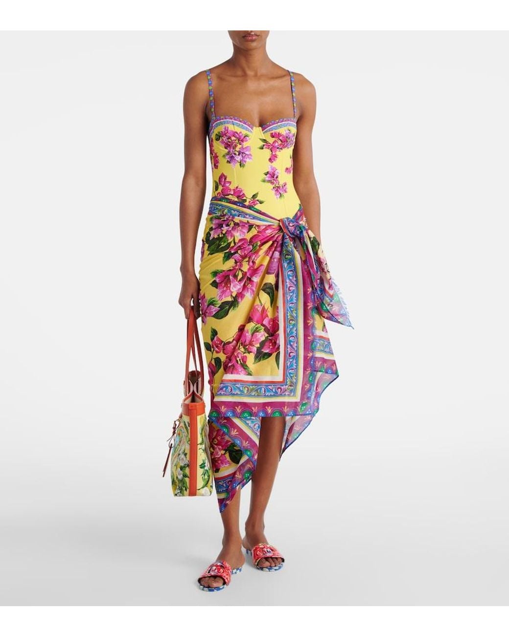 Dolce & Gabbana White Floral Cotton Cover-Up