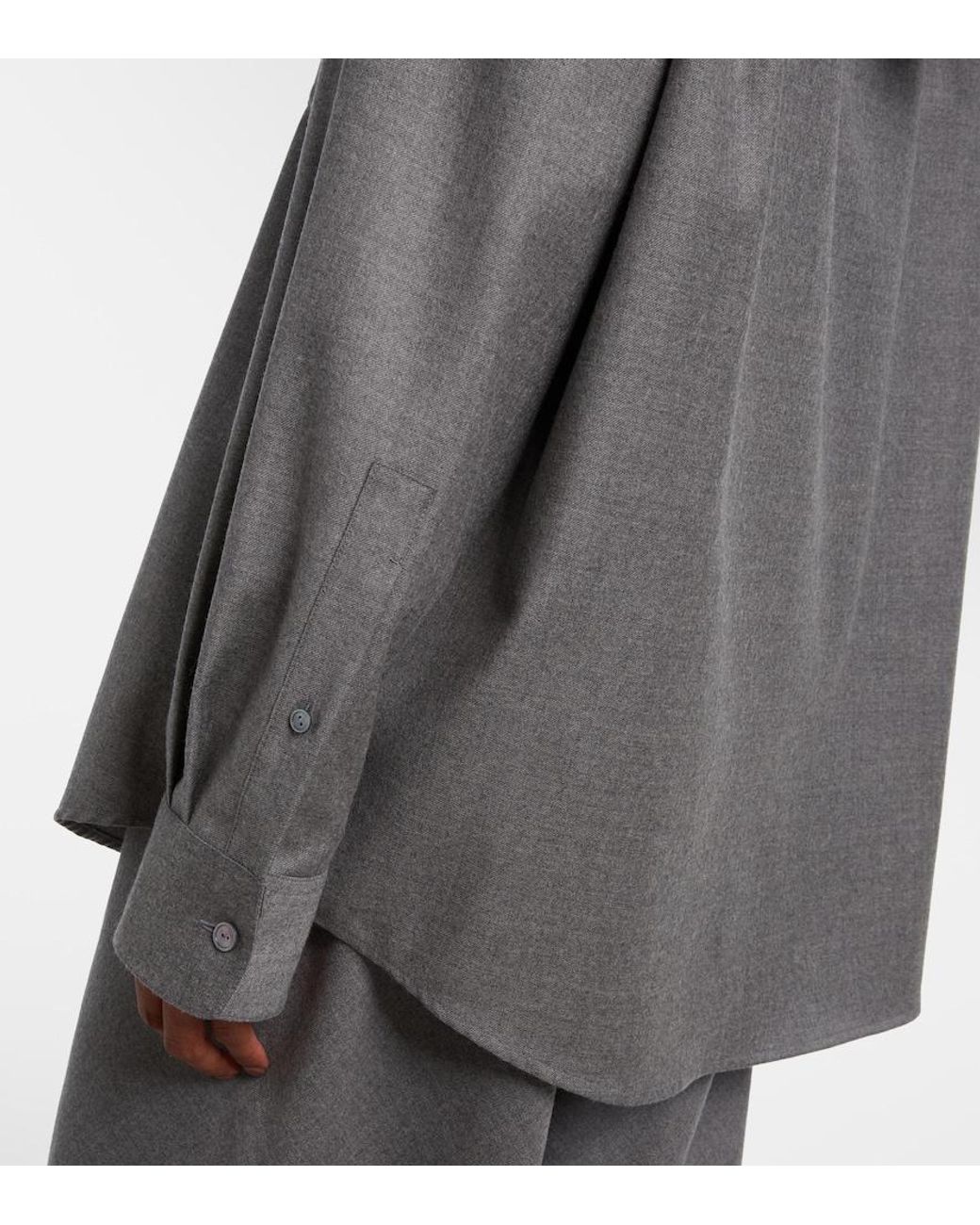 The Row Gray Pino Virgin Wool Shirt