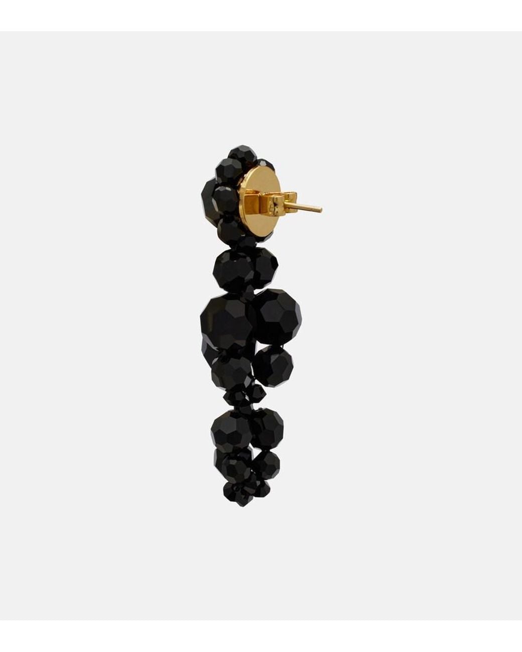 Simone Rocha Black Crystal-Embellished Drop Earrings