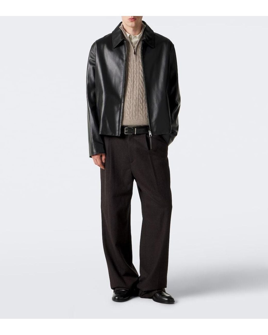 arch4 Gray Thames Cable-Knit Cashmere Sweater for men