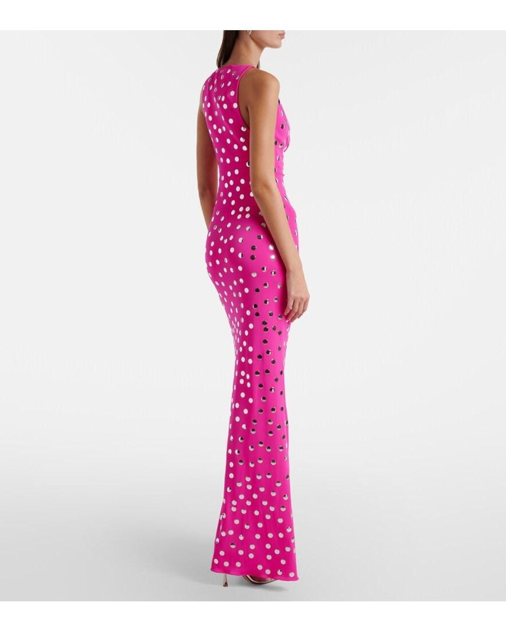 David Koma Pink Polka-Dot Gown