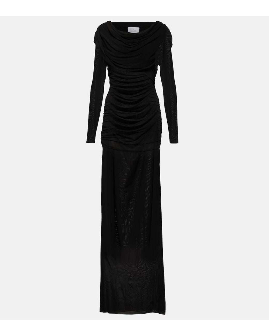 GIUSEPPE DI MORABITO Black Ruched Gown