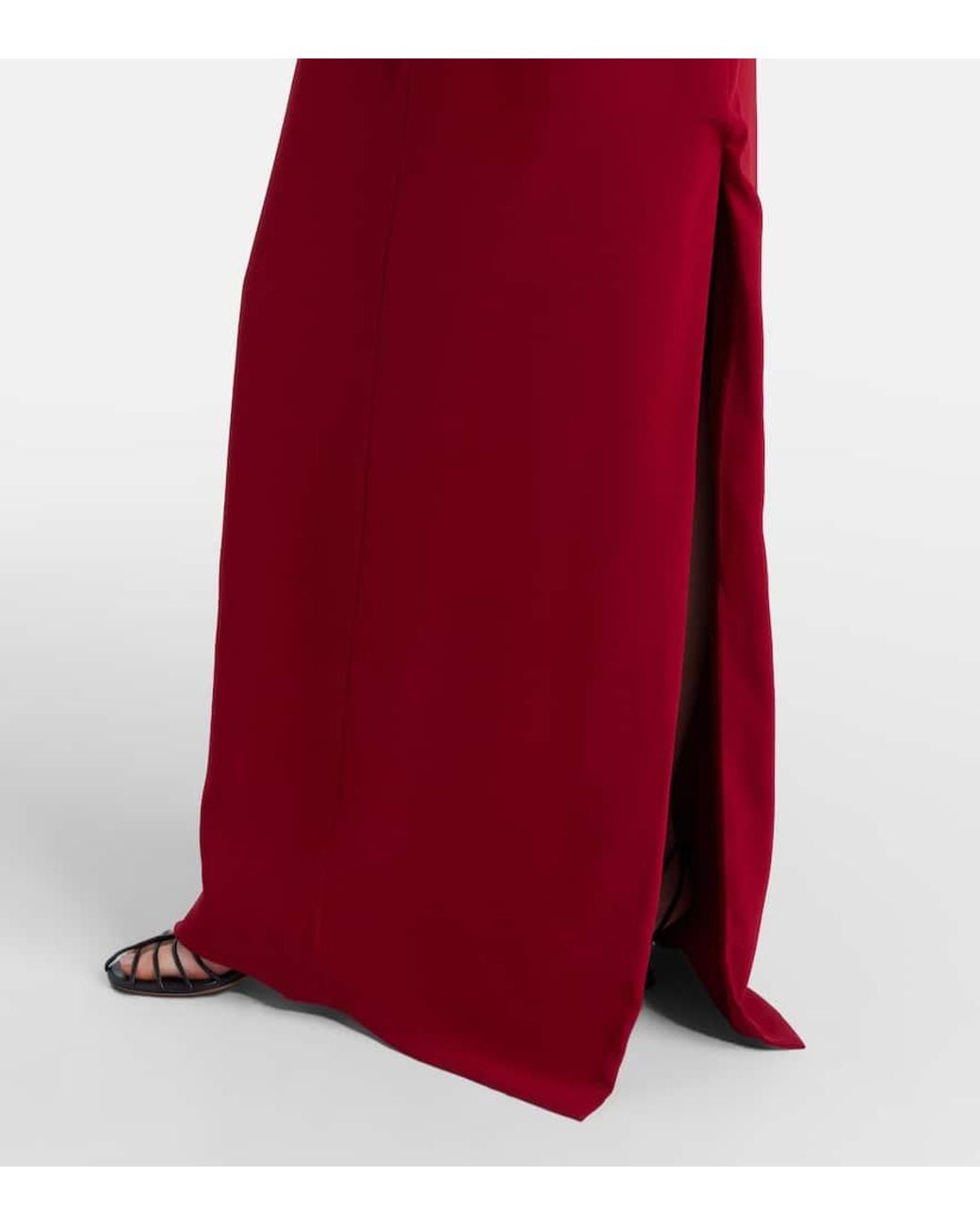 Proenza Schouler Red One-Shoulder-Robe Rosina Aus Crepe