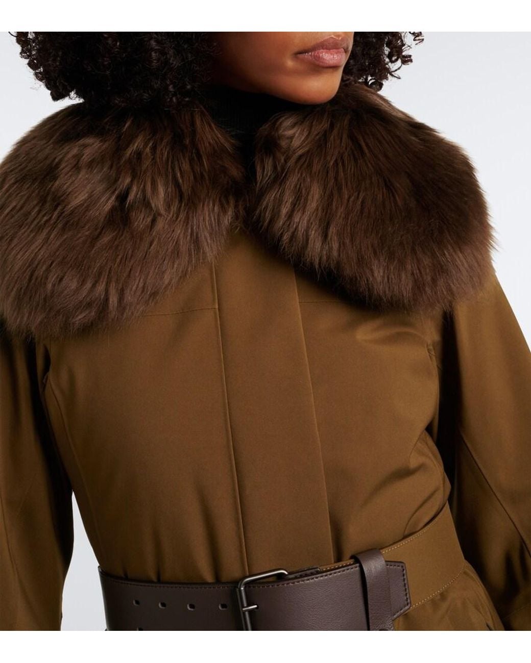 Moncler Brown Vizelles Belted Ski Jacket