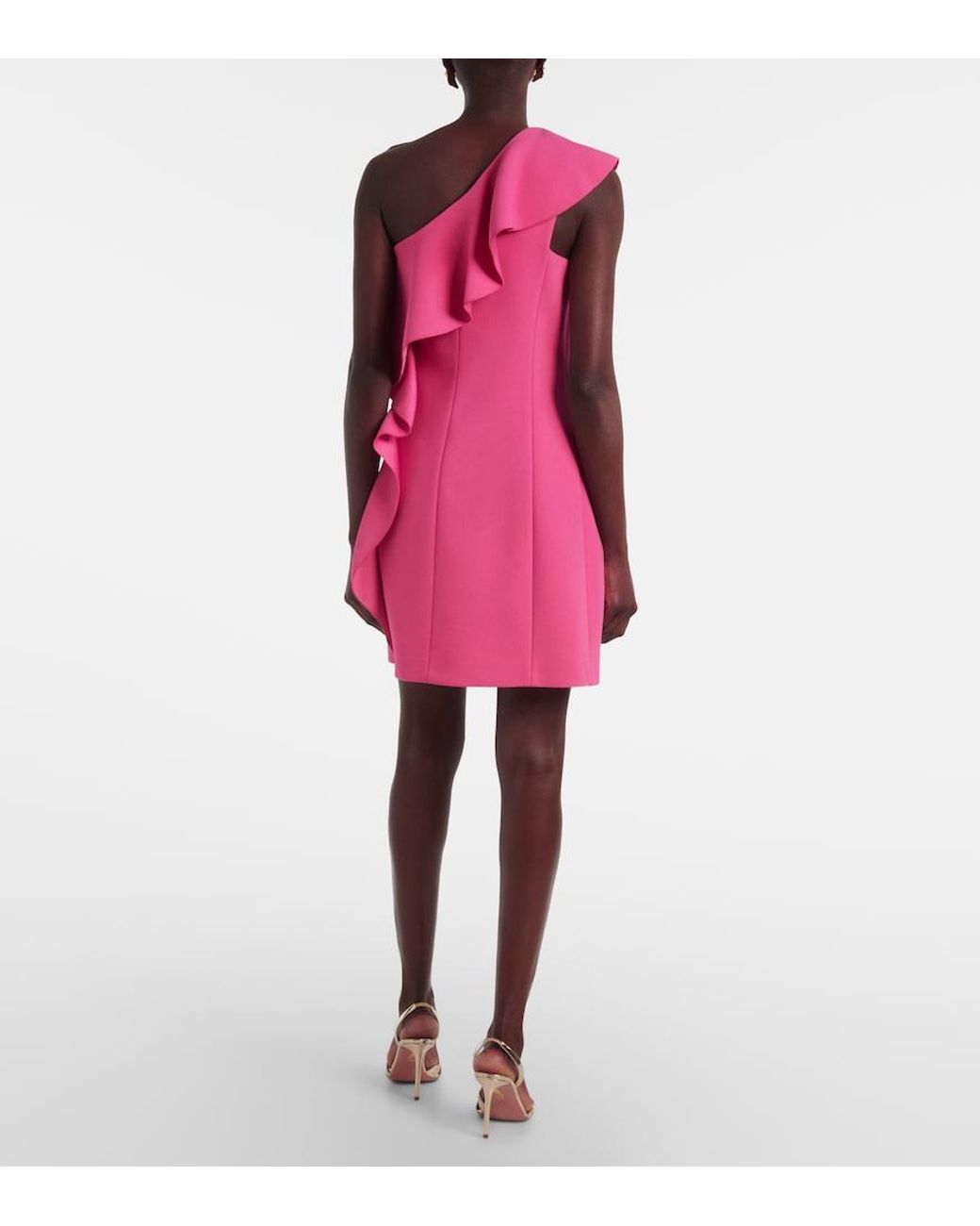 Max Mara Pink Giacomo Ruffled Sable Minidress