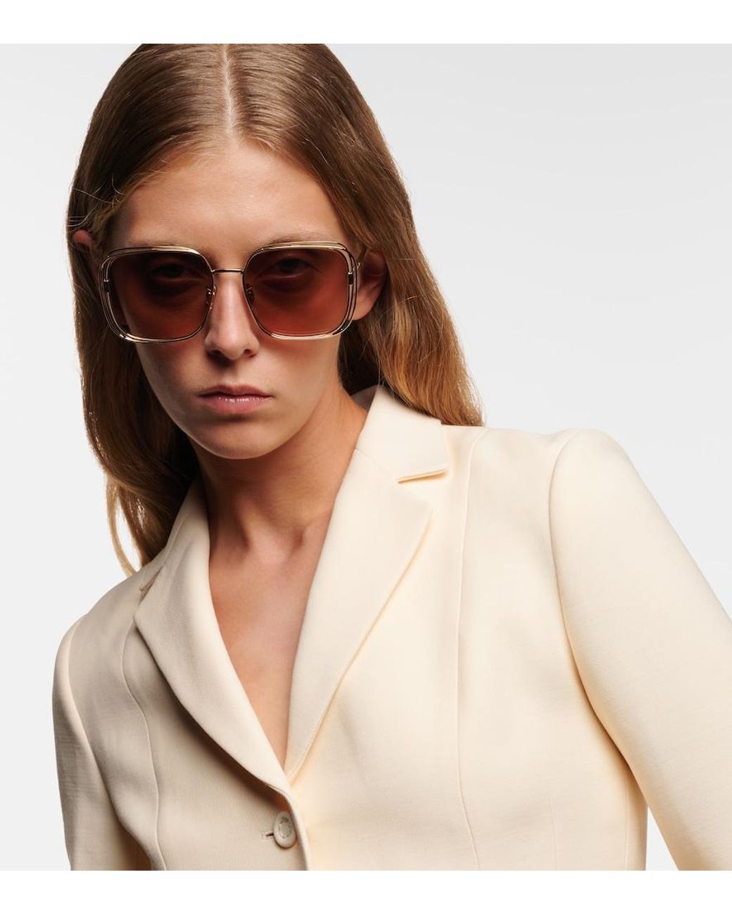 Dior Pink Fildior S1U Square Sunglasses