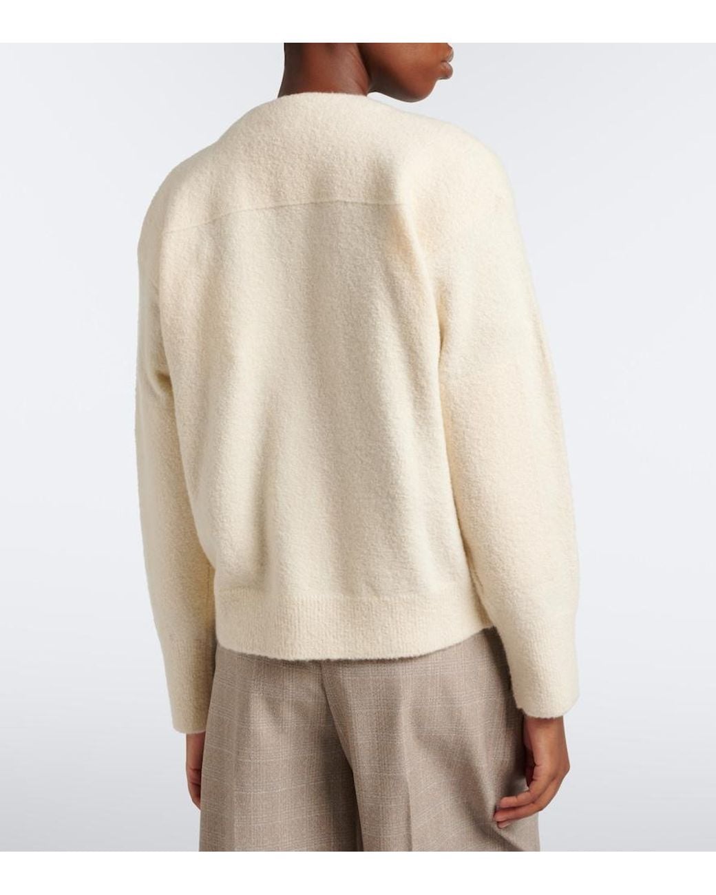Bottega Veneta Natural Embellished Cashmere, Wool, And Silk Cardigan