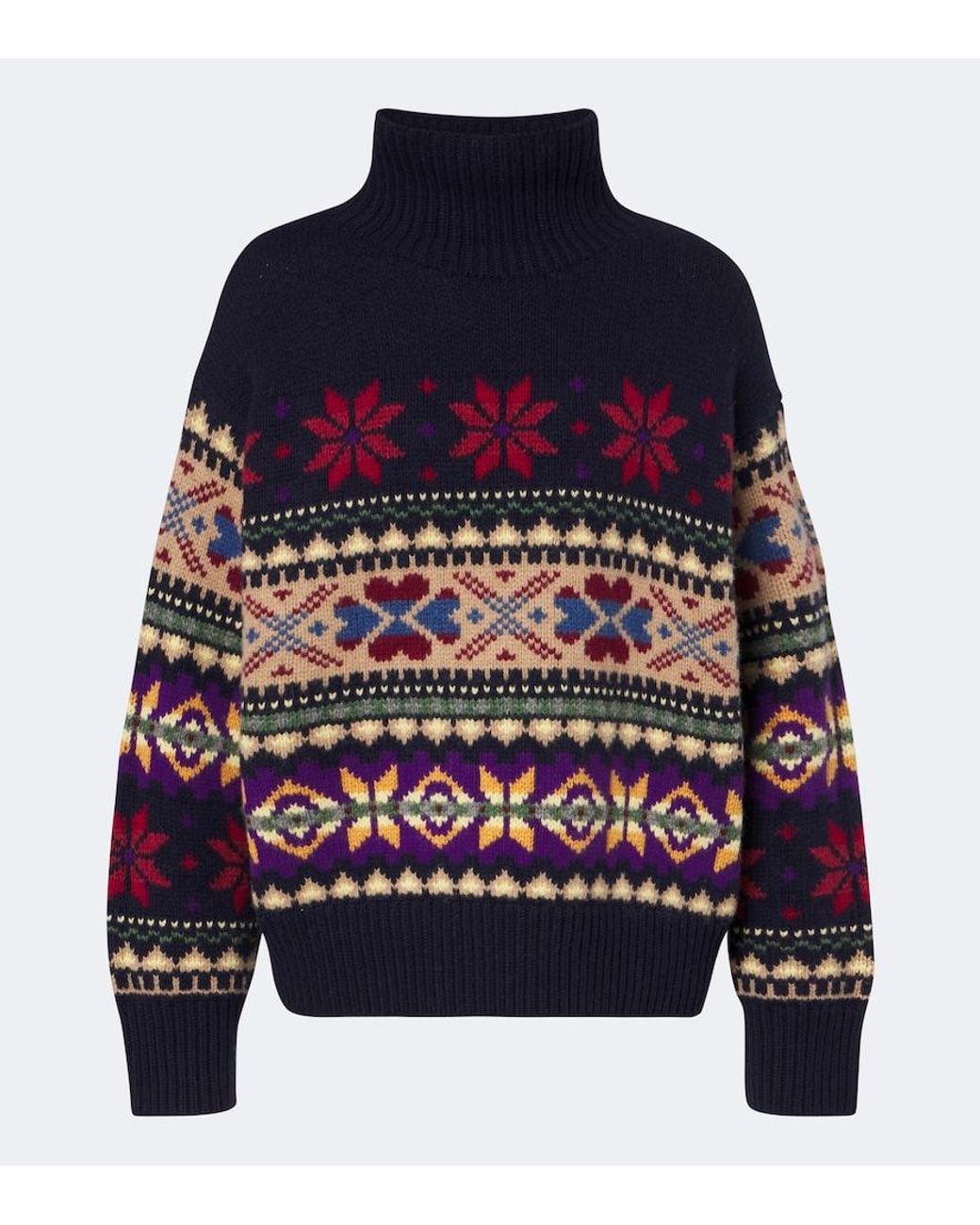 Polo Ralph Lauren Blue Wool-Blend Turtleneck Sweater