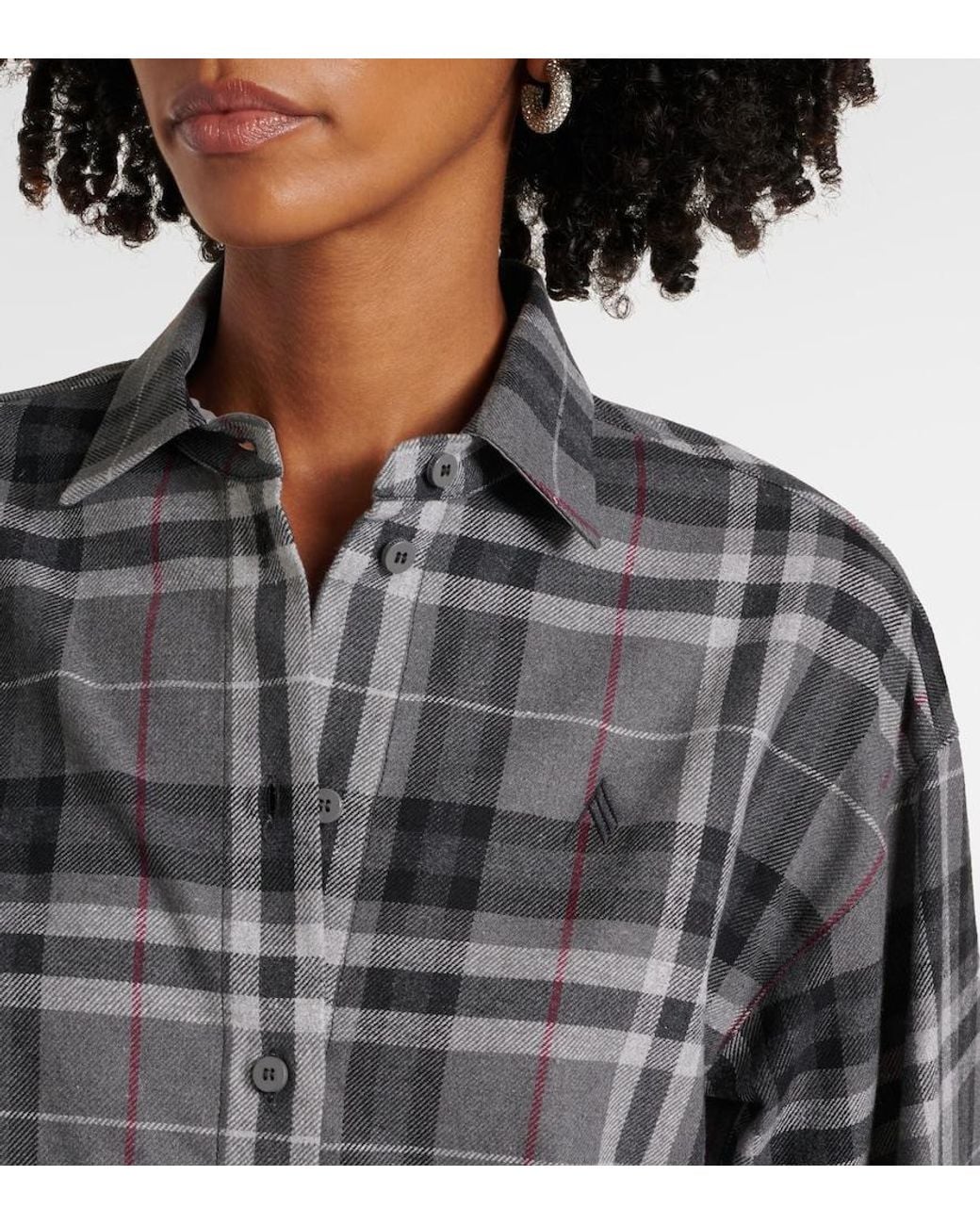 The Attico Gray Cotton-Blend Shirt
