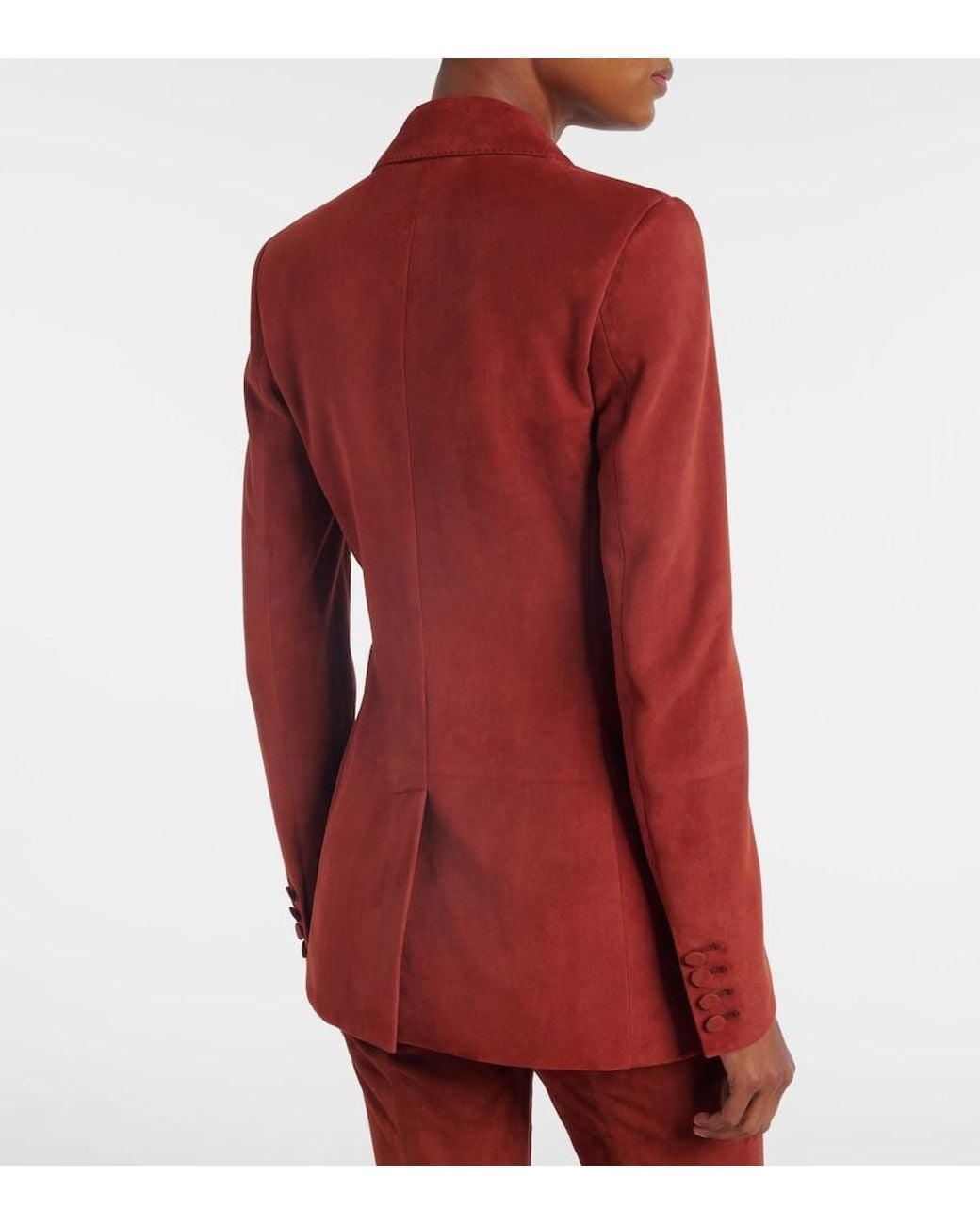 Gabriela Hearst Red Leiva Suede Blazer