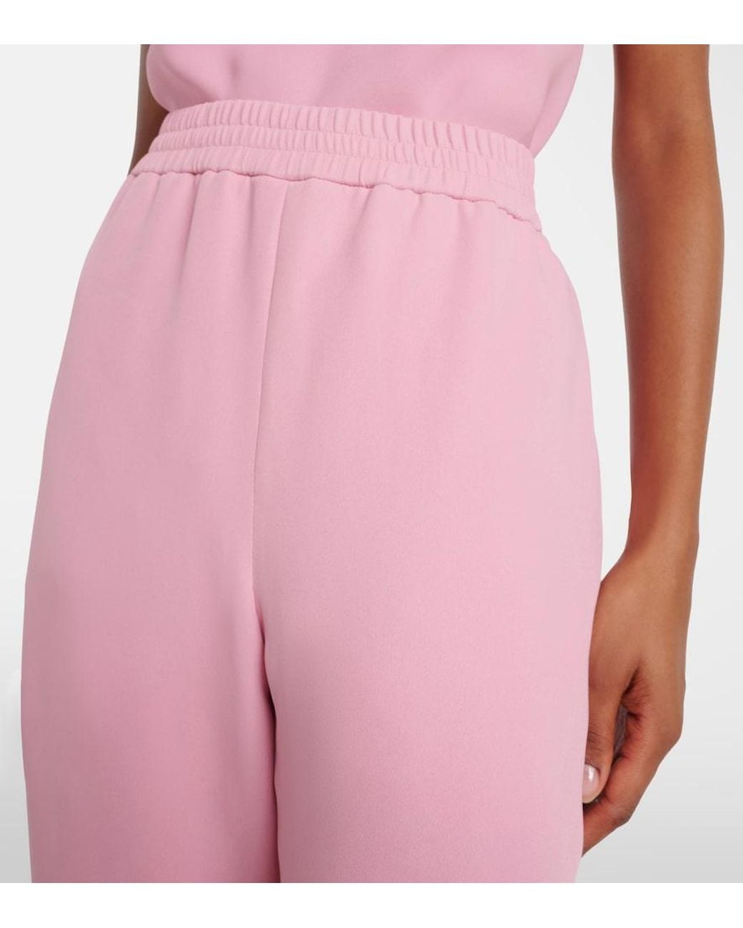 Valentino Garavani Pink Silk Wide-Leg Pants