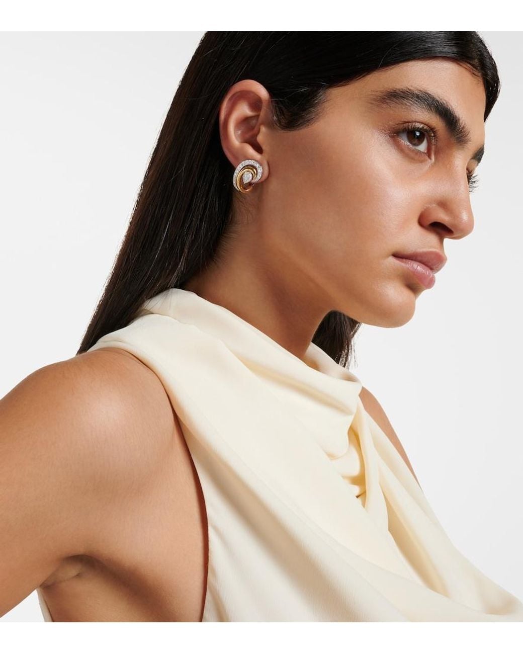 YEPREM White Golden Strada 18Kt And Earrings With Diamonds