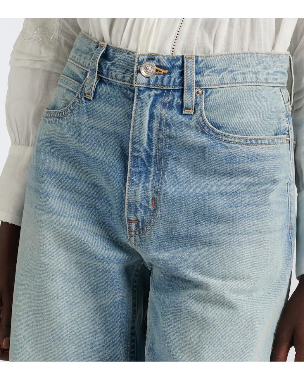 SLVRLAKE Denim Blue Cassie Wide-Leg Jeans