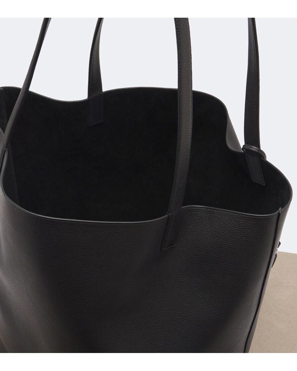 The Row Black Clement Leather Tote Bag
