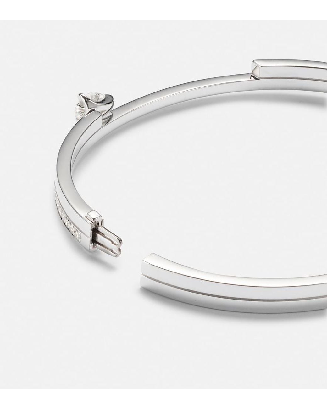 Repossi Metallic Serti Sur Vide 18Kt Bangle With Diamonds