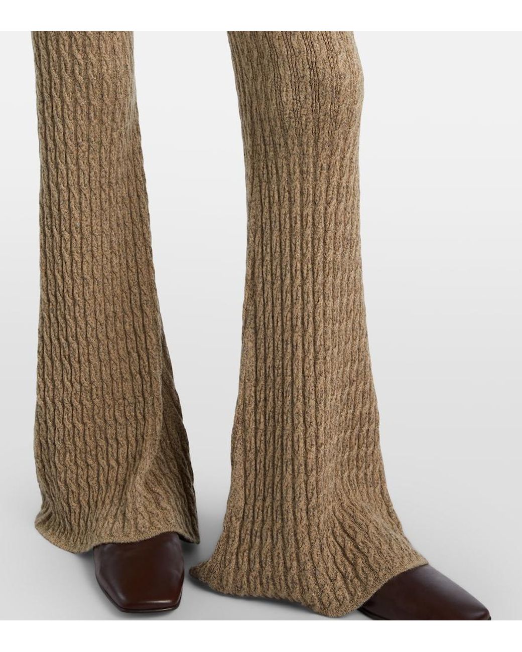 Loro Piana Natural Bihar Cashmere-Blend Flared Pants