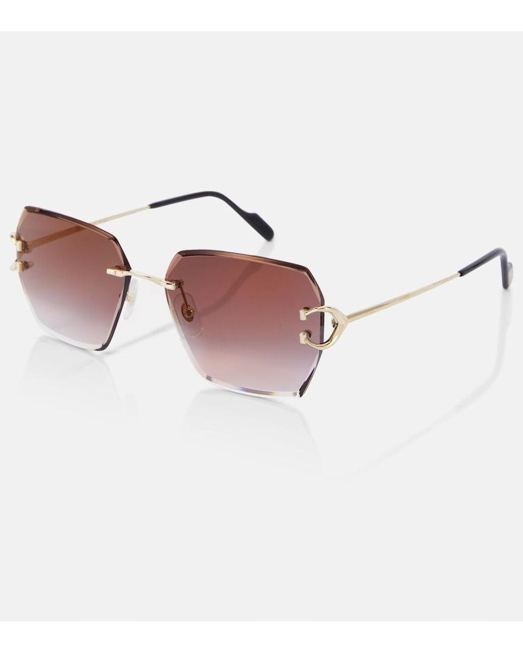 Cartier Brown Signature C De Cartier Square Sunglasses