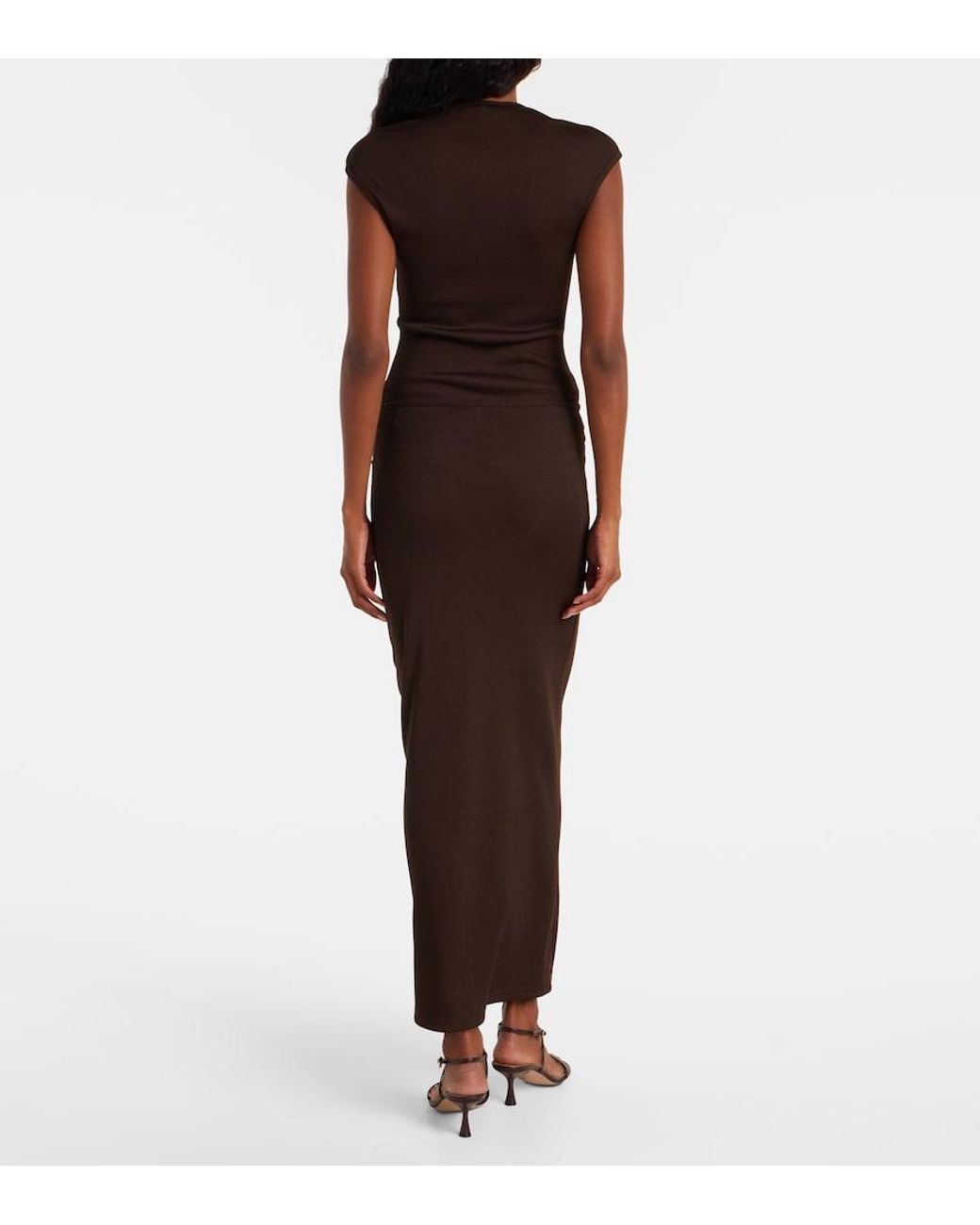 Christopher Esber Brown Gathered Maxi Skirt