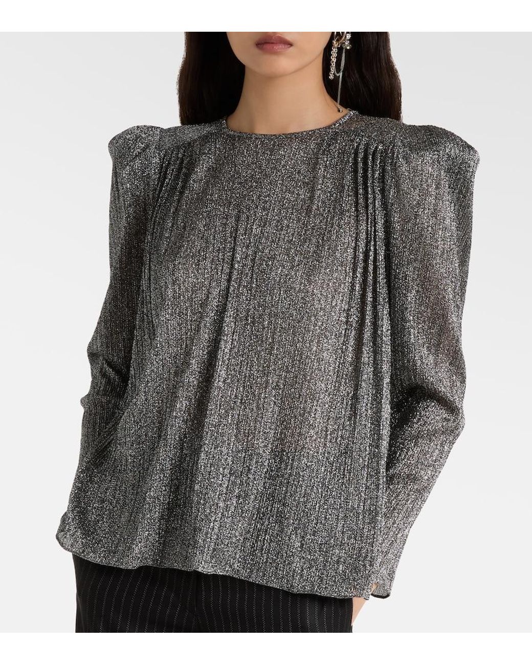 Isabel Marant Gray Eylia Pleated Top