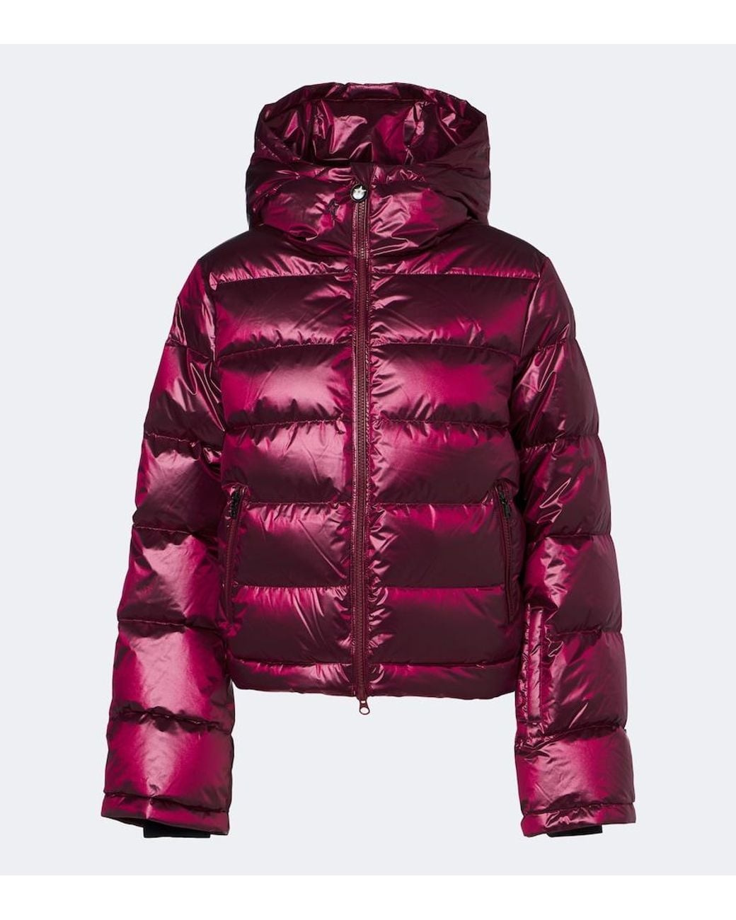Perfect Moment Red Polar Flare Cropped Down Ski Jacket