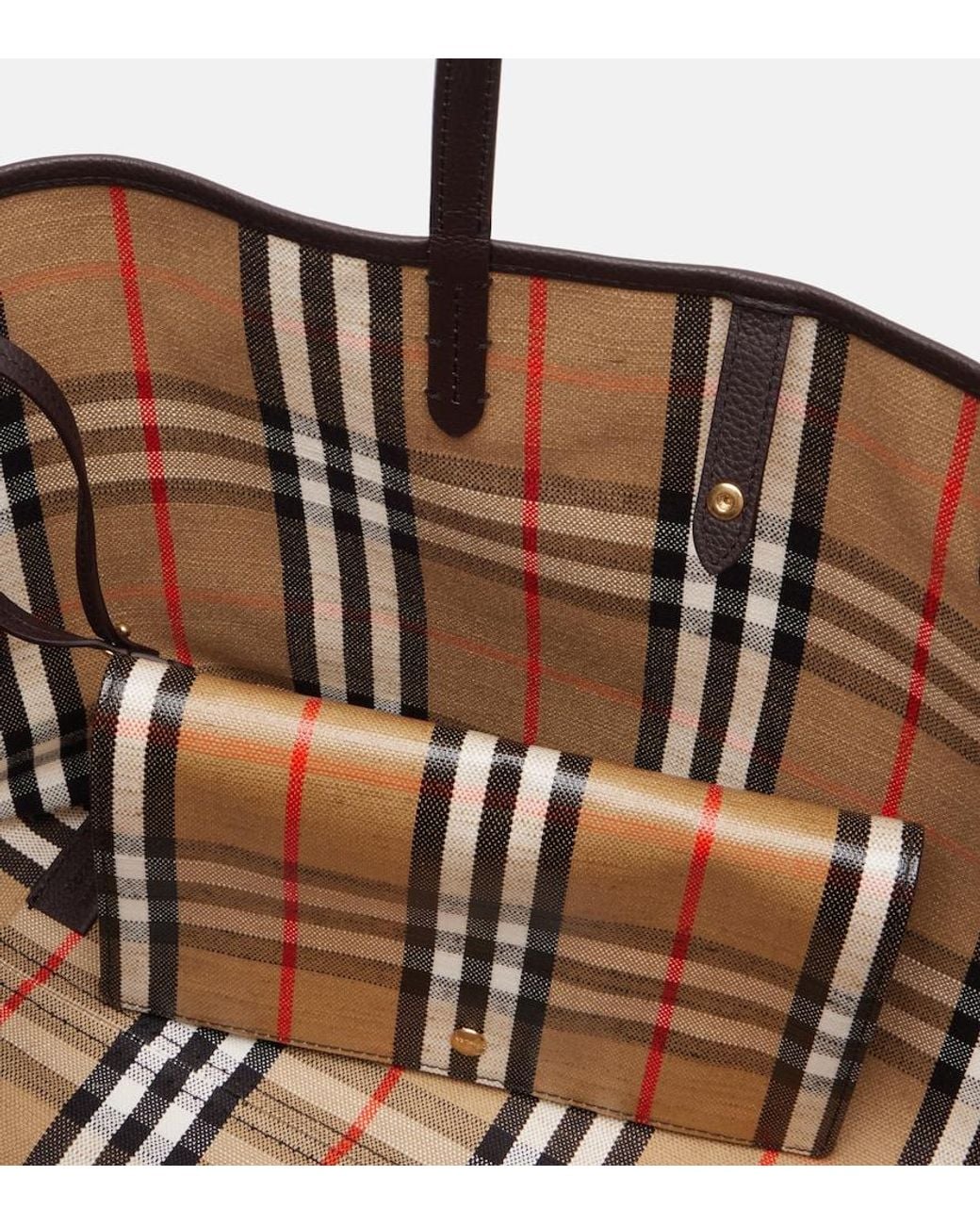 Burberry Brown Highlands Medium Jacquard Tote Bag