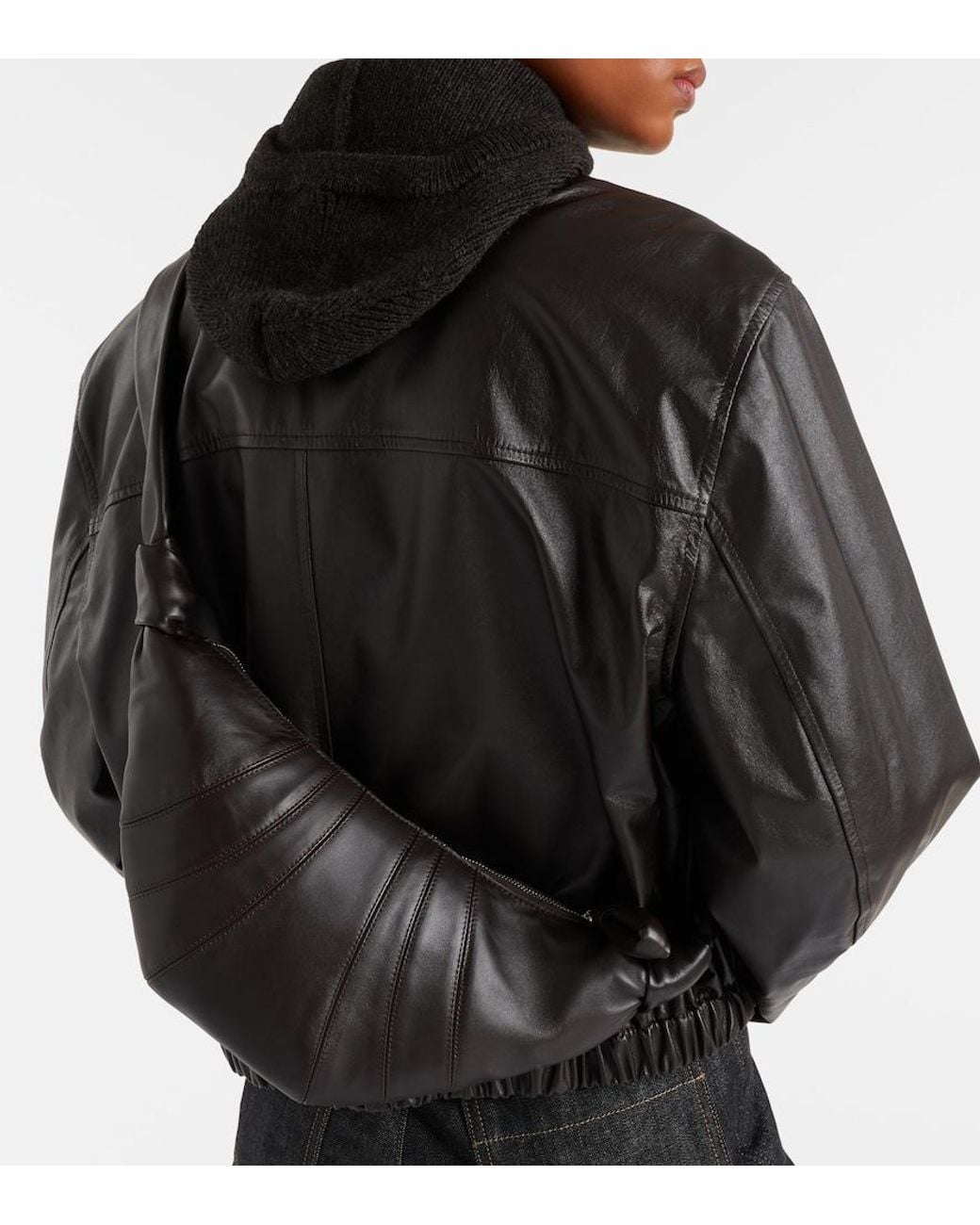Lemaire Black Croissant Small Leather Shoulder Bag