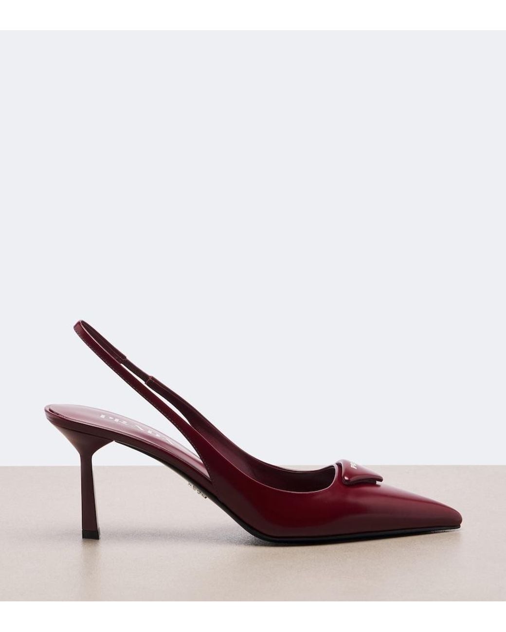 Prada Red Leather Slingback Pumps