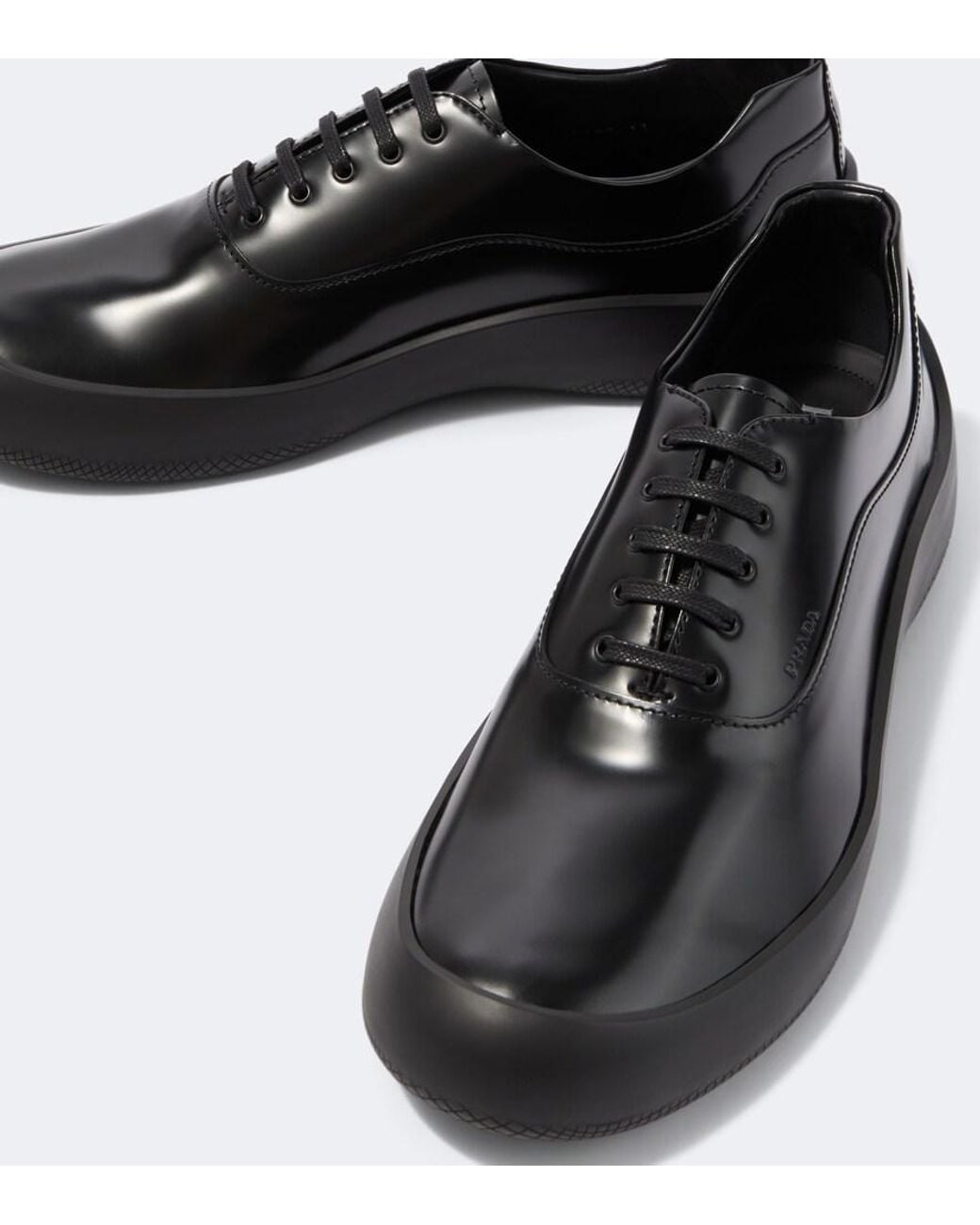Baskets En Cuir Prada pour homme en coloris Black