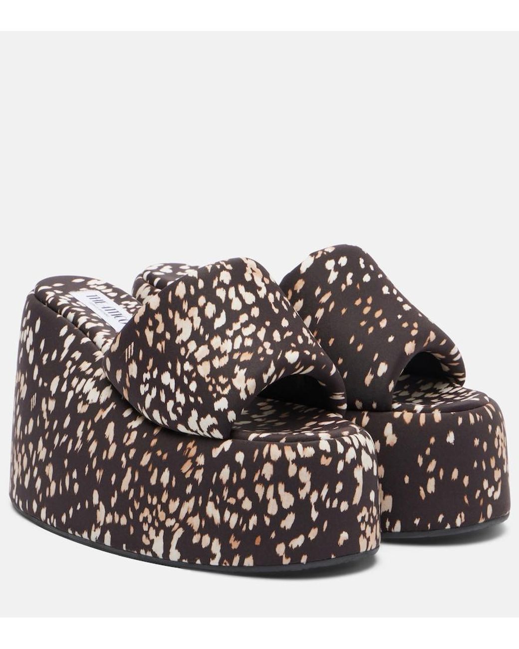 The Attico Brown Mochi Leopard-Print Platform Sandals