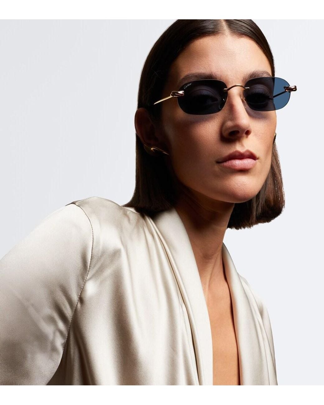 Cartier Blue Trinity De Cartier Rectangular Sunglasses