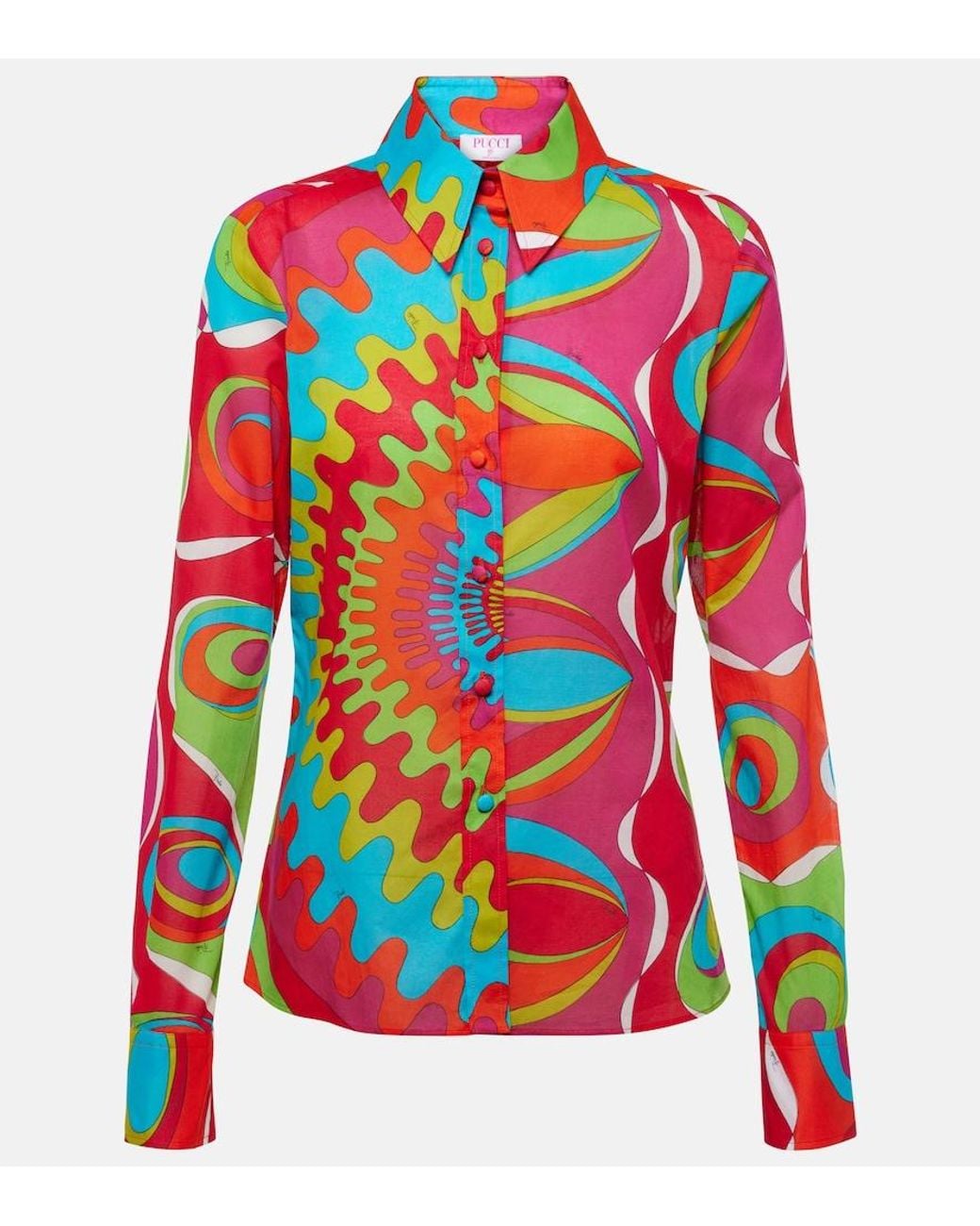 Emilio Pucci Red Bersaglio Cotton Shirt