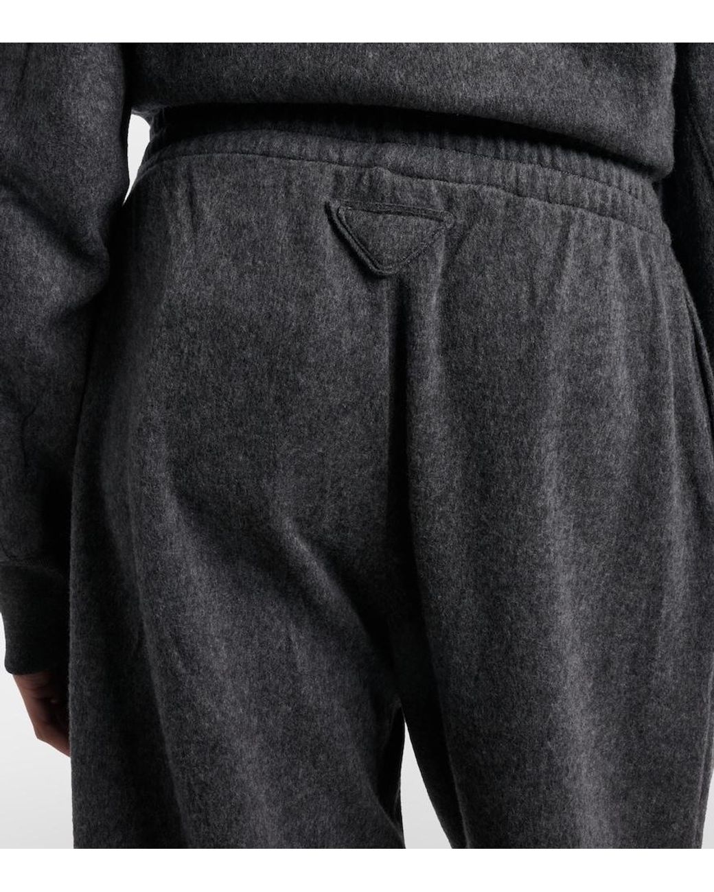 Prada Blue Wool And Cashmere Tapered Pants
