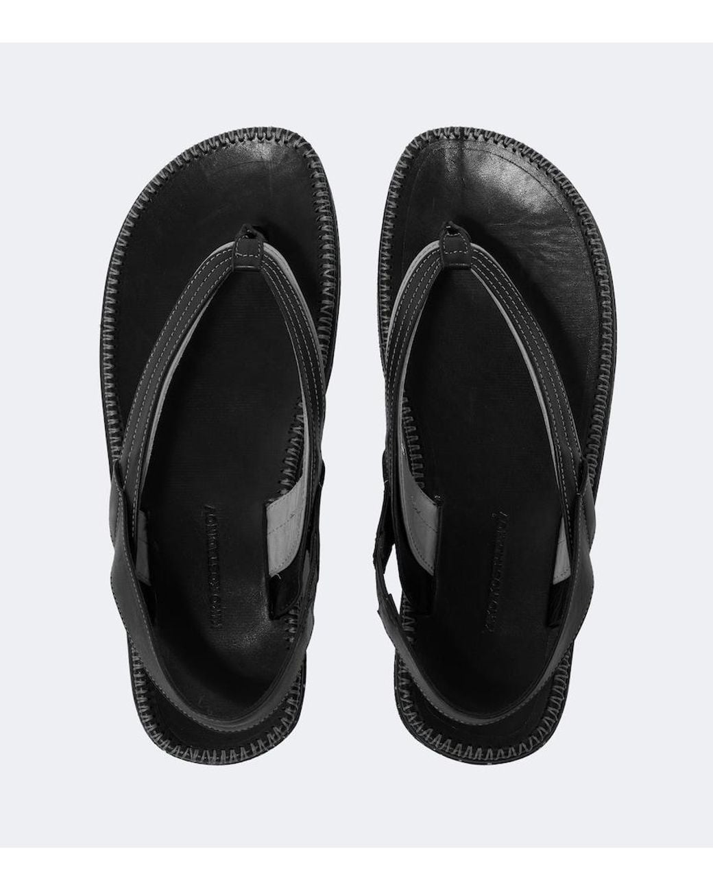 Kiko Kostadinov Black Andras Leather Thong Sandals for men