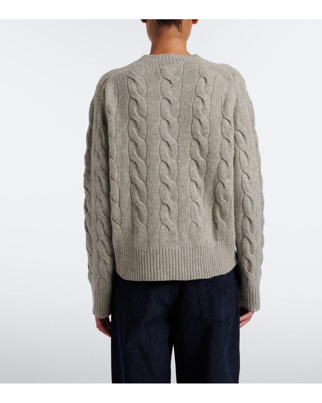 Polo Ralph Lauren Gray Cable-Knit Wool And Cashmere Sweater