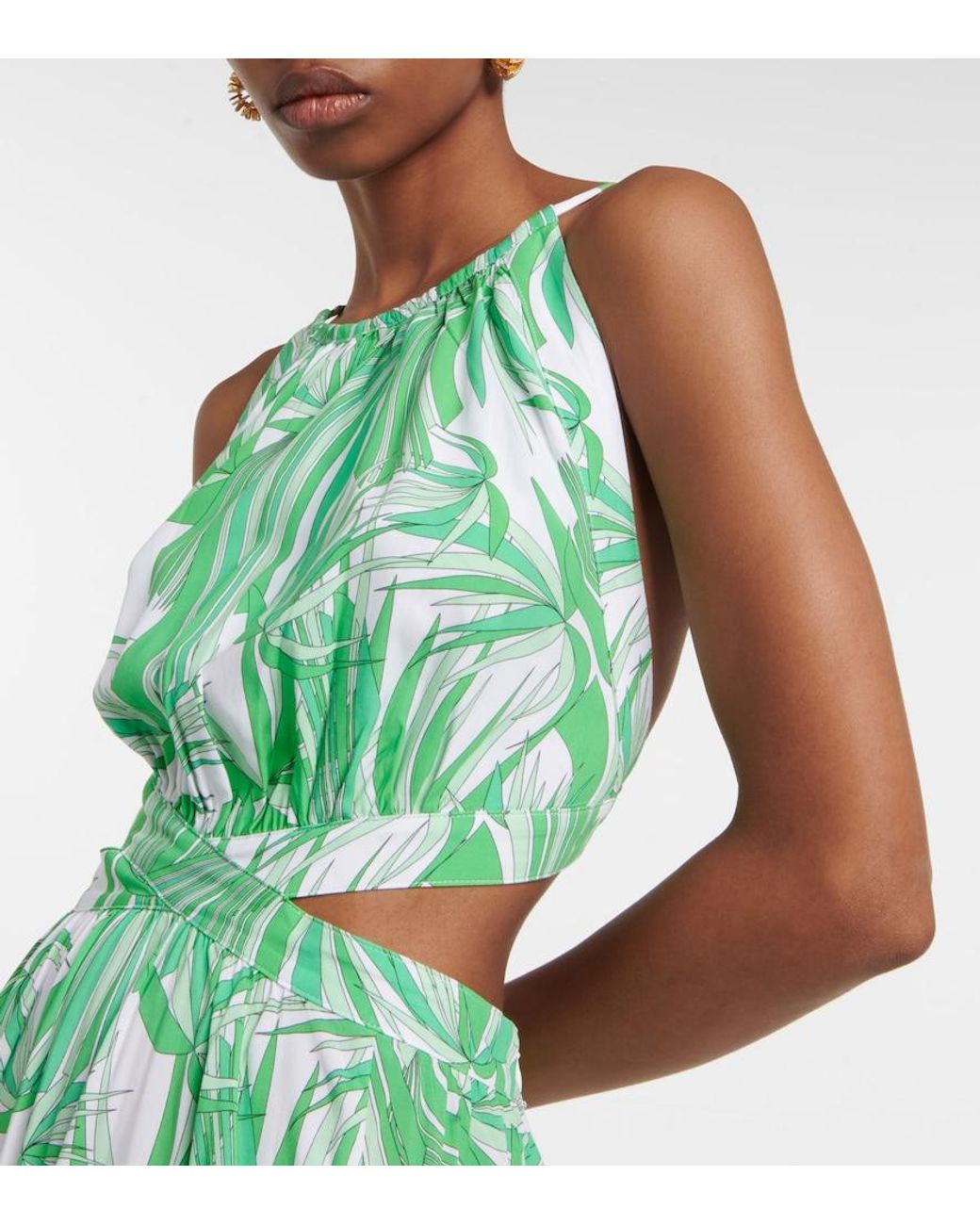 Melissa Odabash Green Arabella Printed Maxi Dress