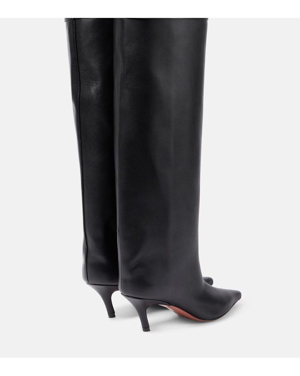 AMINA MUADDI Black Fiona 60 Leather Over-The-Knee Boots