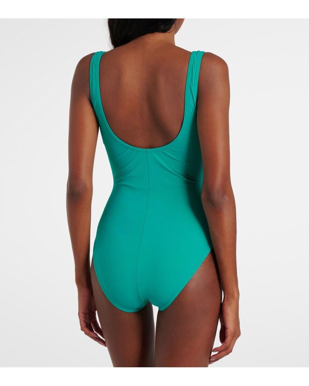 Karla Colletto Blue Draped Swimsuit