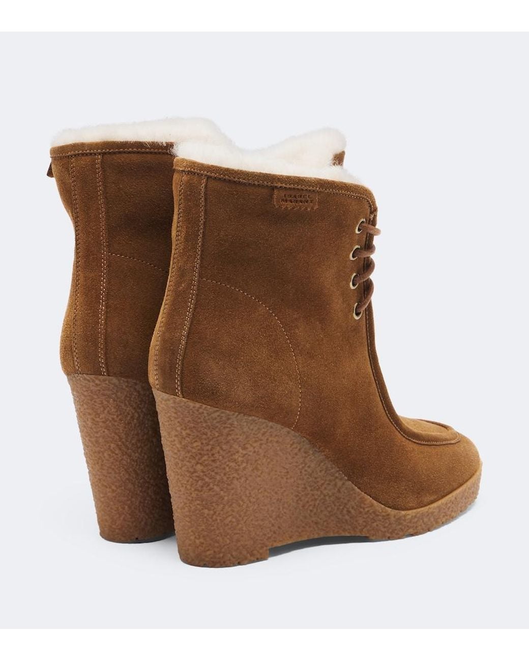 Isabel Marant Brown Cylia Suede Wedge Ankle Boots