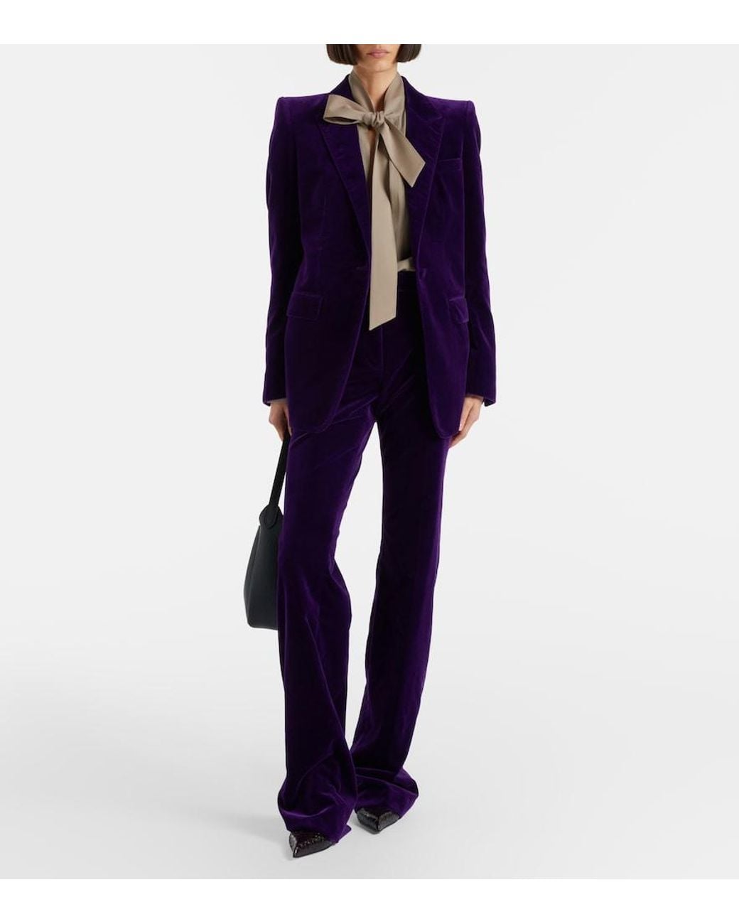 Tom Ford Brown Tie-Neck Silk Georgette Blouse
