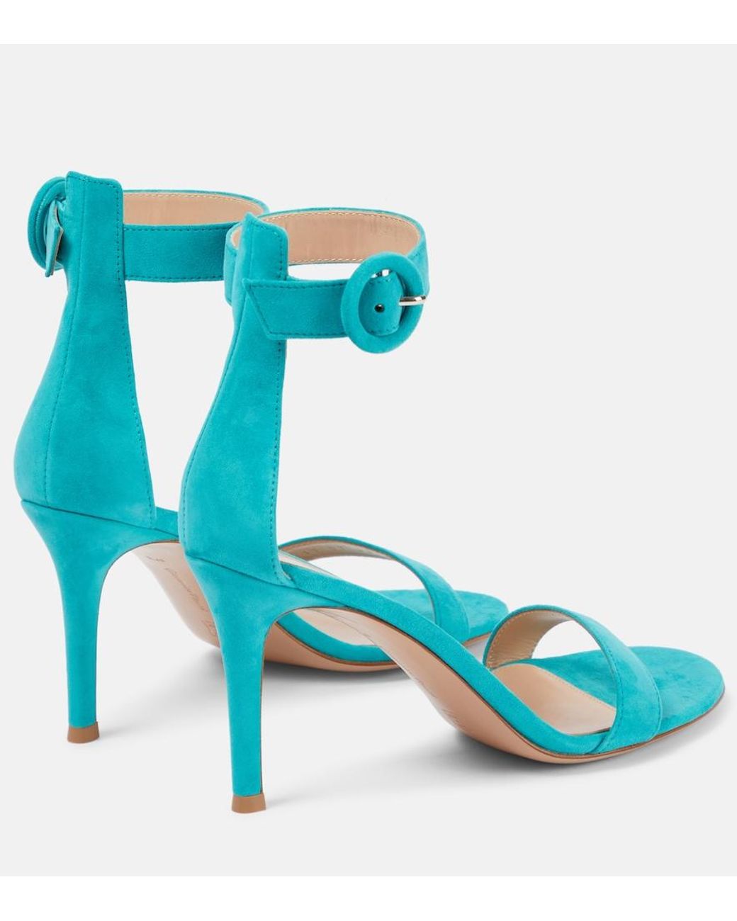 Gianvito Rossi Blue Portofino 85 Suede Sandals