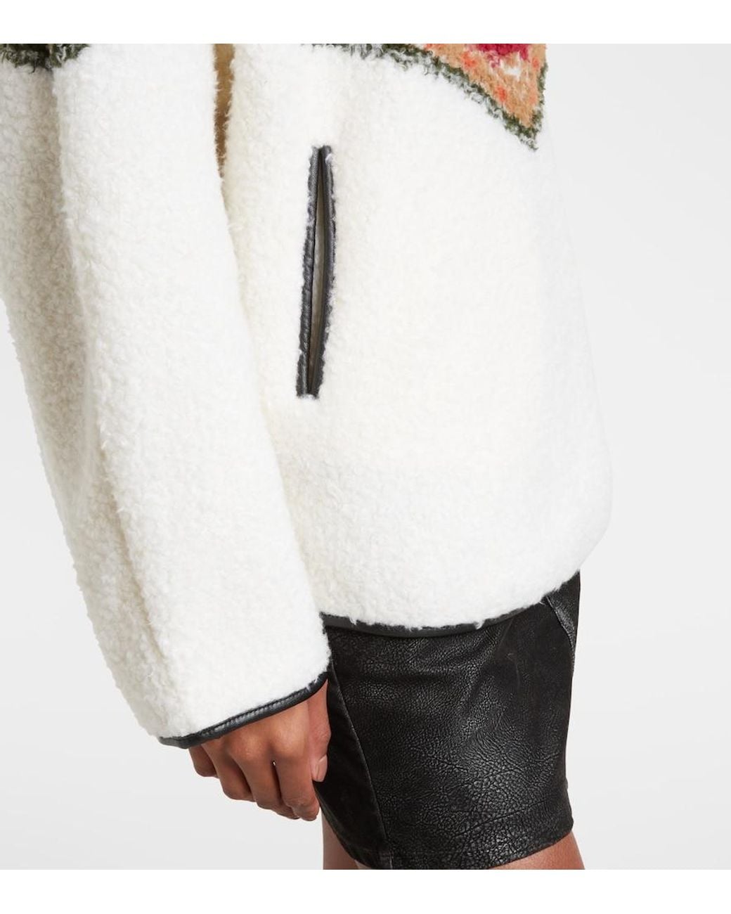 Isabel Marant White Marner Fleece Zip-Up Sweater