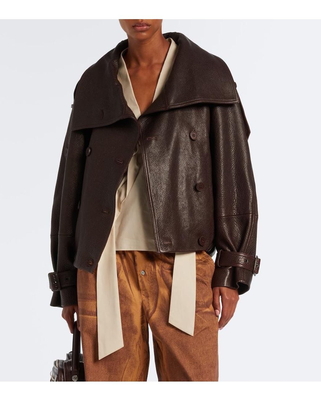Acne Black Cropped Leather Jacket