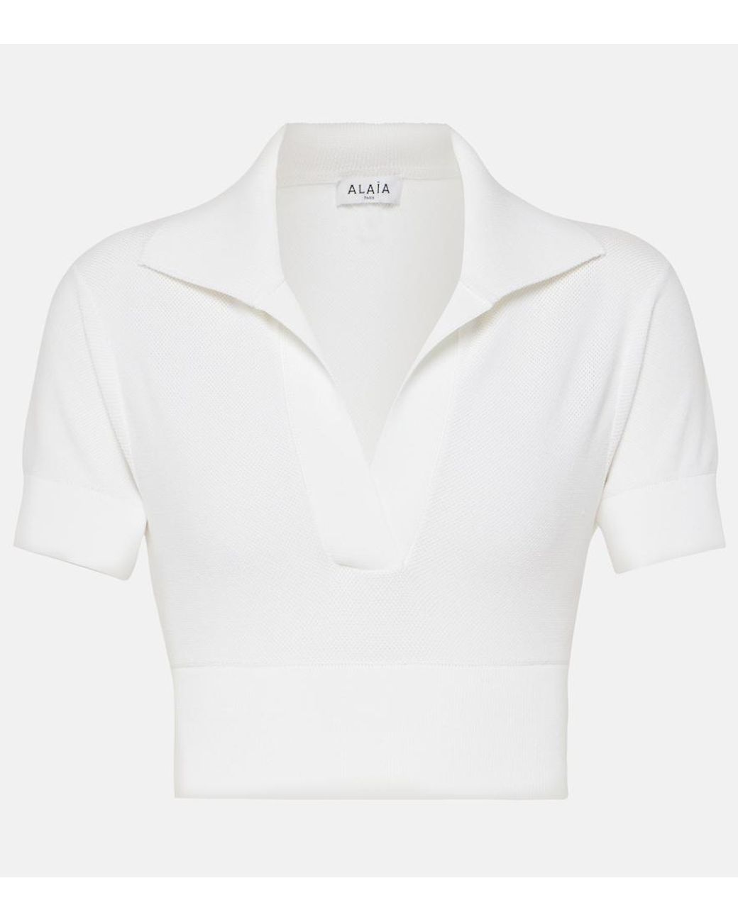 Alaïa White Cropped Knit Top