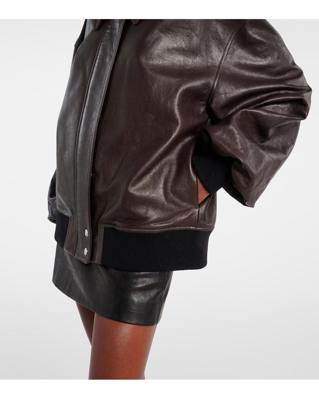 Khaite Black Shelman Leather Blouson